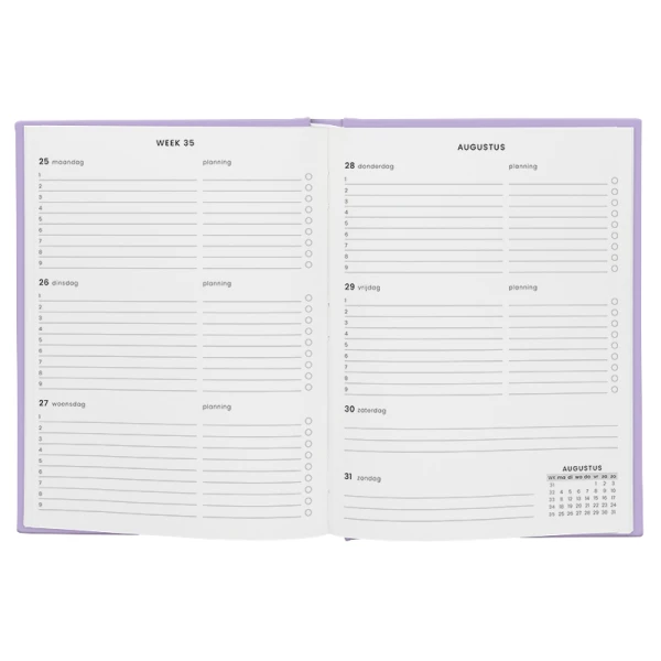Schoolagenda A5 Licht Roze 2025 - 2026