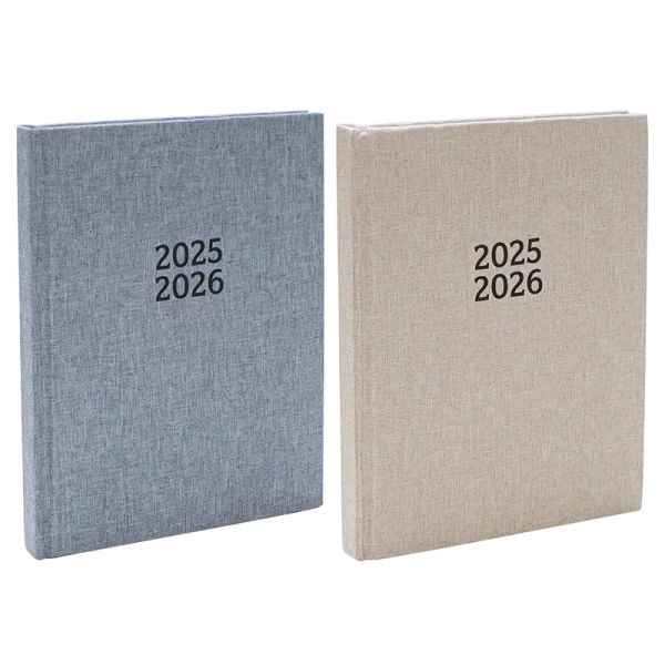 Schoolagenda A5 18mnd 2025 - 2026 Linnen Beige