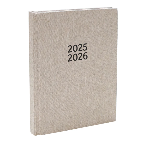 Schoolagenda A5 18mnd 2025 - 2026 Linnen Beige