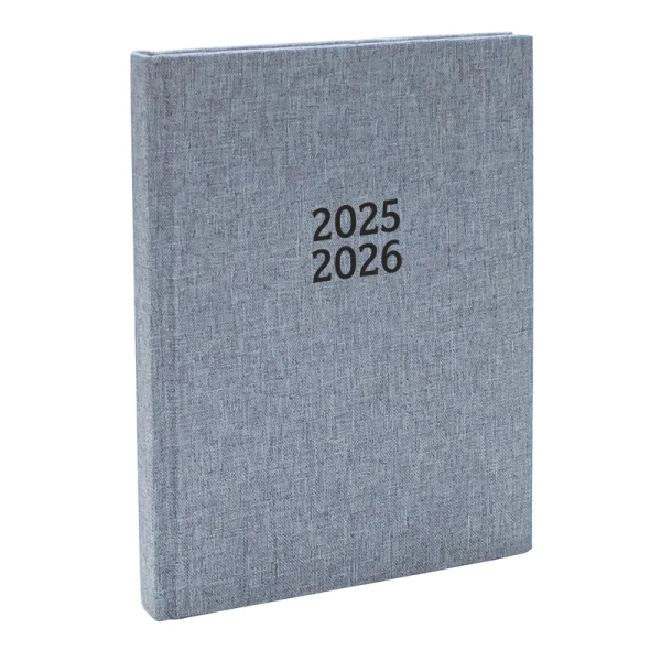 Schoolagenda A5 18mnd 2025 - 2026 Linnen Grijs
