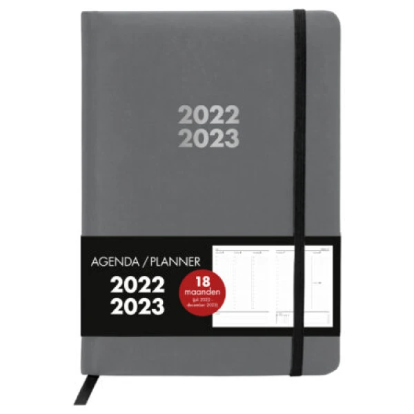 Schoolagenda A5 Planner Grey 2022 - 2023