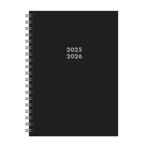 Schoolagenda A5 Planner Black Spiraal 2025 - 2026