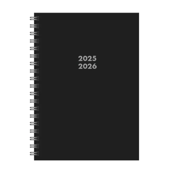 Schoolagenda A5 Planner Black Spiraal 2025 - 2026