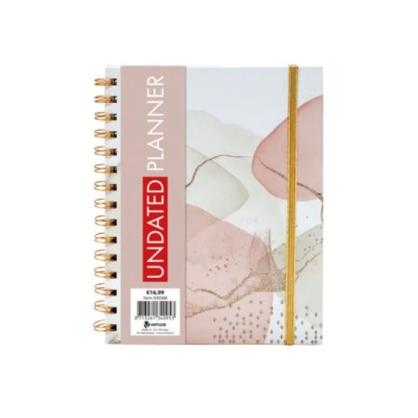 Planner undated spiraal Zalm 20x16c