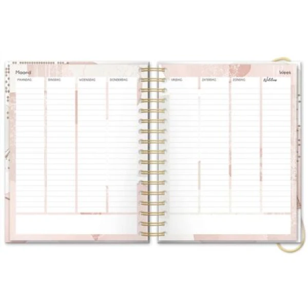 Planner undated spiraal Zalm 20x16c