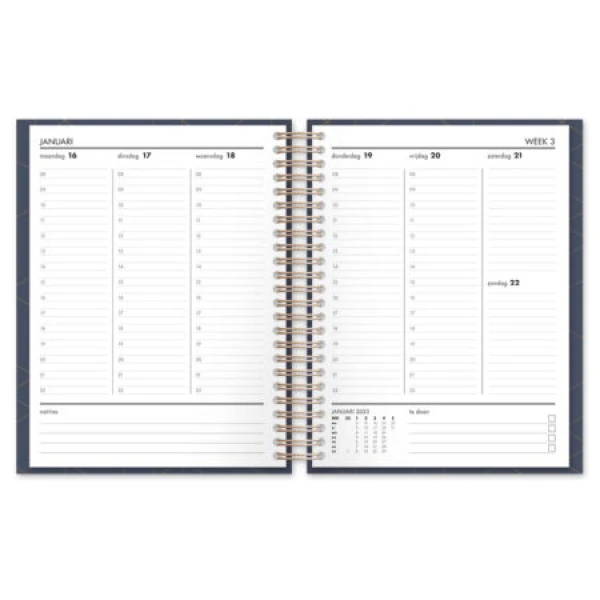Schoolagenda A4 Planner lux blauw spiraal 2023 - 2024