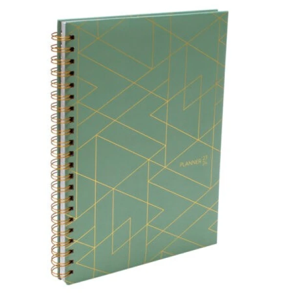 Schoolagenda A4 Planner lux groen spiraal 2023 - 2024