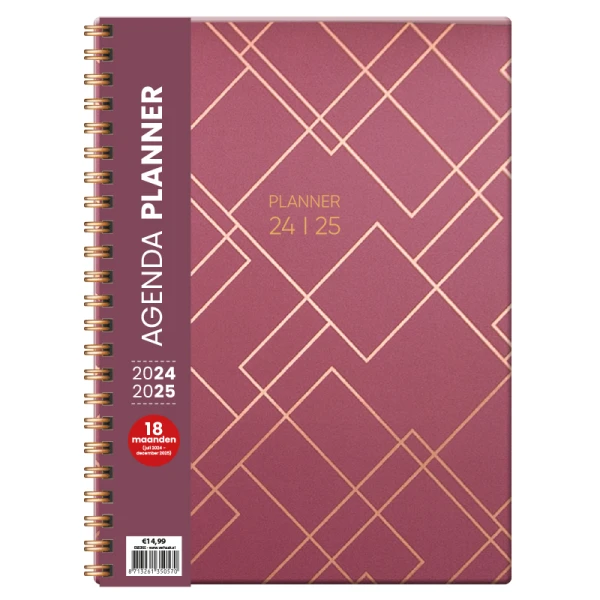 Schoolagenda Planner 29x21cm spiraal Lovi paars 2024 - 2025 - Afbeelding 3