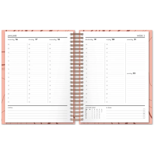 Schoolagenda Planner 29x21cm spiraal Lovi roze 2024 - 2025 - Afbeelding 2