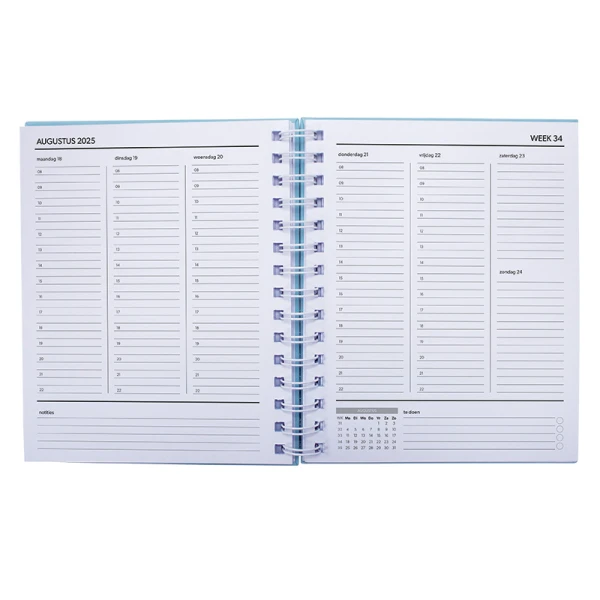 Schoolagenda A5 Planner spiraal Pastelblauw