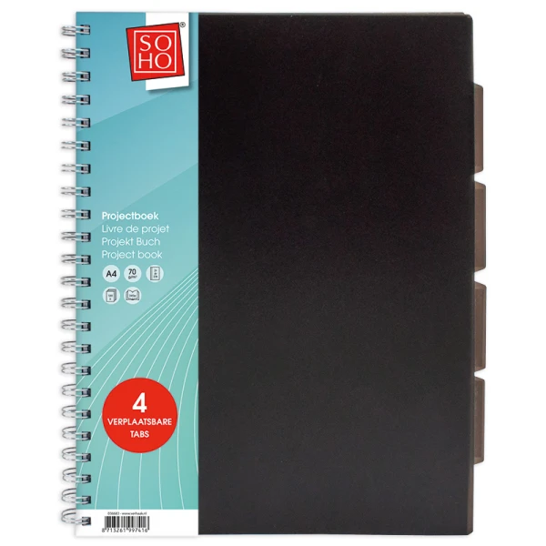Collegeblok A4 zwart