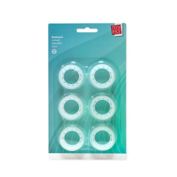 Plakband 6 rolletjes 18mmx10m