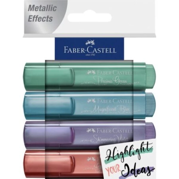 Tekstmarker Metallic FC gr, bl, prs, rd