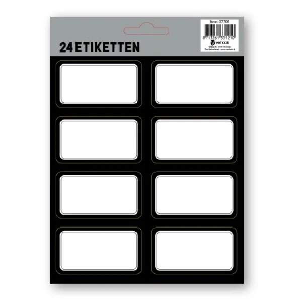 Etiketten zwart 24 stuks