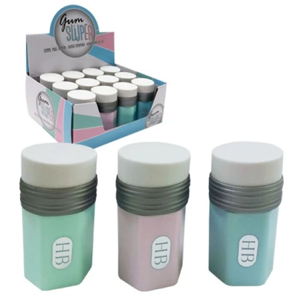 Gum+slijper combi Potlood roze - Afbeelding 3