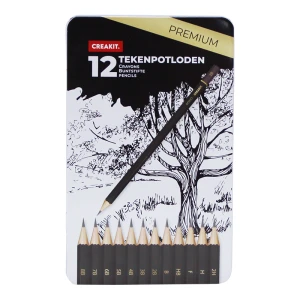 Creakit Tekenpotloden in blik 12 stuks PREMIUM