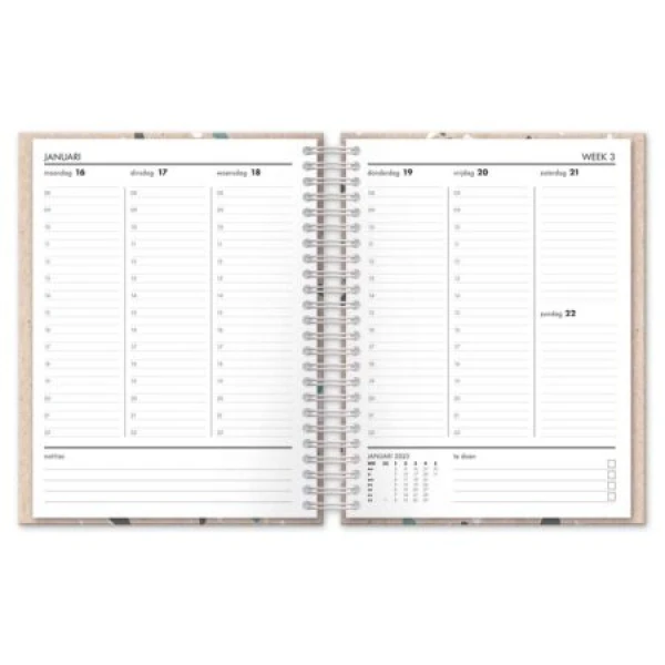 Planner spiraal Terrazzo 29x21cm