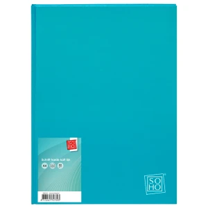 Schrift harde kaft A4 met lijn turquoise