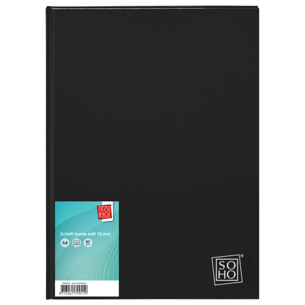 Schrift harde kaft A4 ruit Zwart