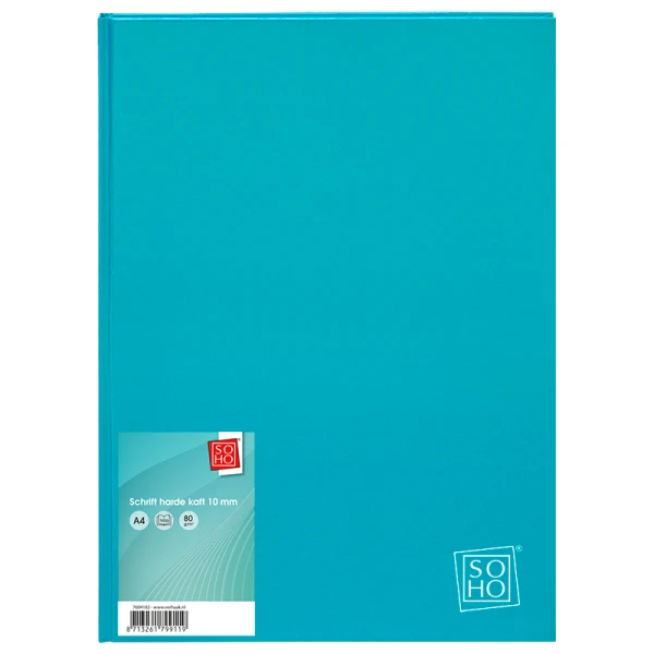 Schrift harde kaft A4 ruit Turquoise