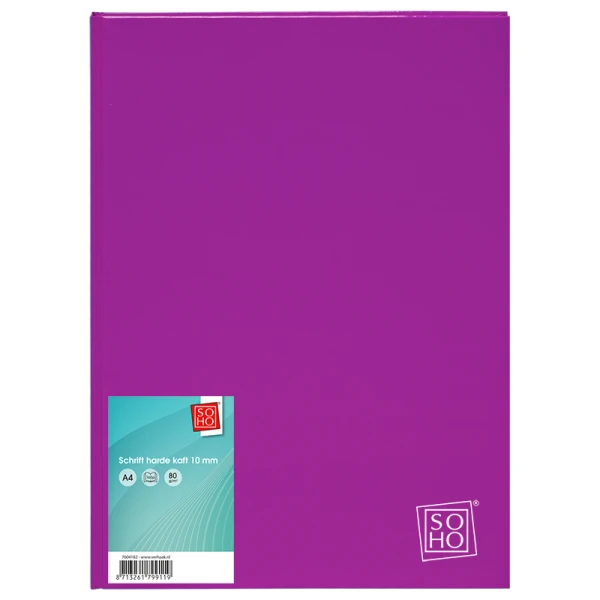 Schrift harde kaft A4 ruit Paars