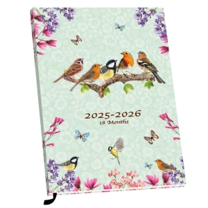 Schoolagenda A5 Garden Birds 18 mnd 2025-2026