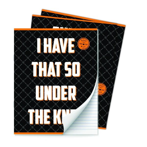 Schrift A5 lijn Make That The Cat Wise verpakt per 3 stuks