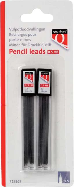 Vulpotlood vulling (Potloodstift) HB 0.5mm 24 stuks