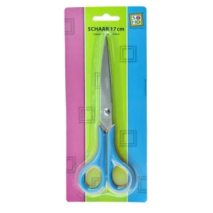 Schaar spitse punt 17cm blauw