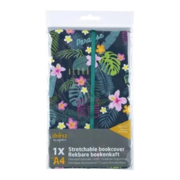 Rekbare boekenkaft tropical flower