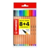 Stabilo fineliner point88 basis kleuren etui 12 stuks