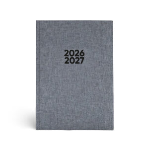Agenda A5 2026-2027 Linnen - Grijs