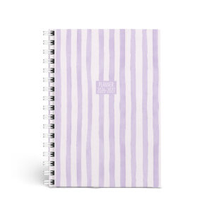 Planner 22x16cm spiraal STRIPES - Paars