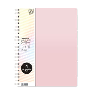 Projectboek A4 4tabs SOHO Pastel roze