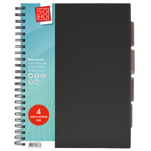 Collegeblok A4 lijn zwart