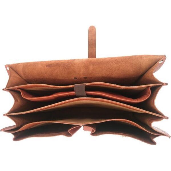 Alassio leren Schooltas - Bruin