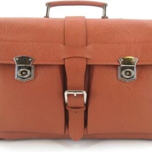 Alassio leren Schooltas - Bruin