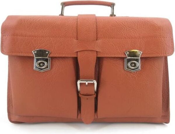 Alassio leren Schooltas - Bruin