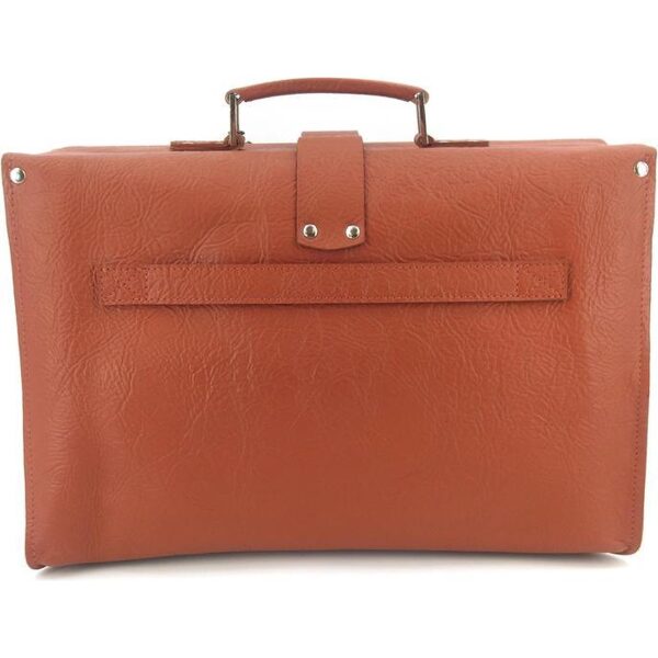 Alassio leren Schooltas - Bruin