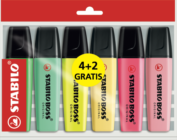 Stabilo Boss Neon Pastel 6 stuks