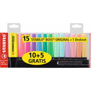 Stabilo Boss Original Deskset - 15 stuks