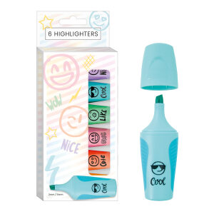 Highlighters Happy Pastel - 6 stuks
