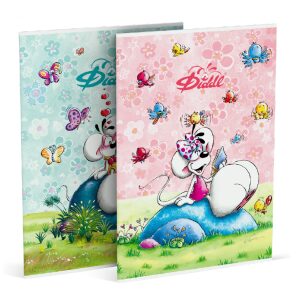 Diddl Schrift A4 geruit 10mm per stuk (roze of blauw)
