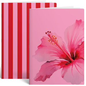 Schrift A4 lijn PINK set 2 stuks