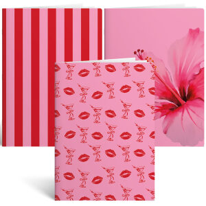 Schrift A5 lijn PINK 3 stuks