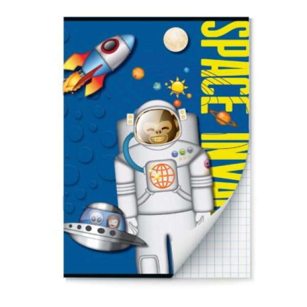 Schrift A4 ruit Emoji Space Monkey set van 2