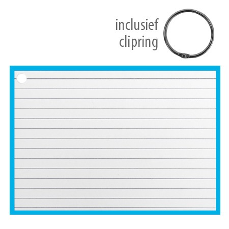 Flashcards A6 incl. clipring Blauw