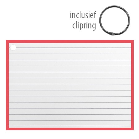 Flashcards A6 incl. clipring Rood
