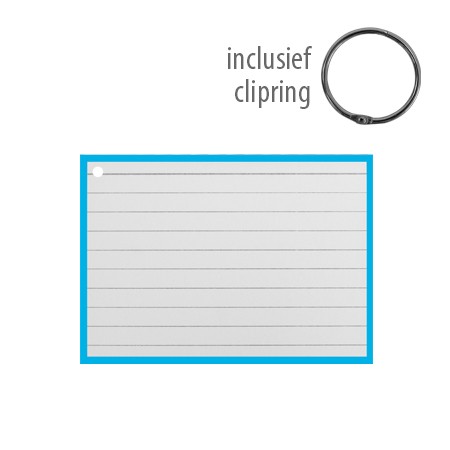 Flashcards A7 incl. clipring Blauw