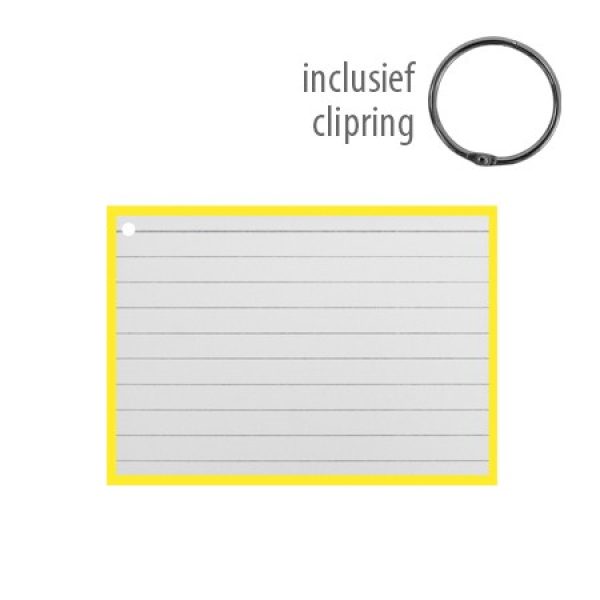 Flashcards A7 incl. clipring Geel